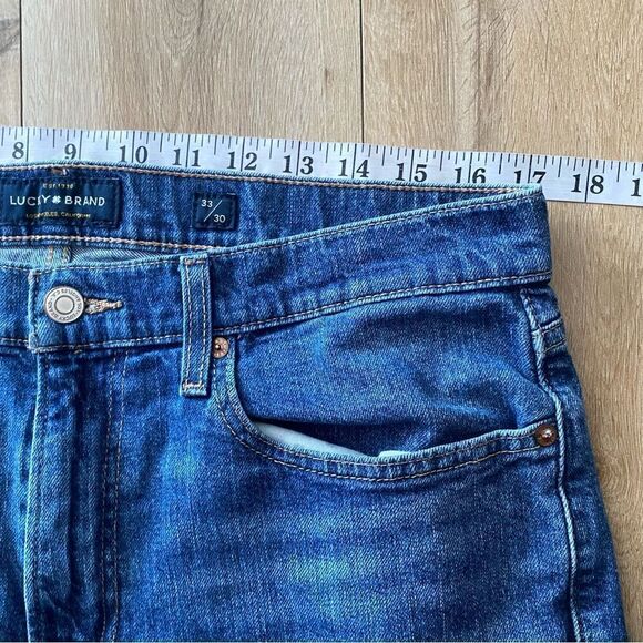 Lucky Brand 121 Slim Blue Straight Leg Denim Jeans Mens Size 33x30 - Picture 4 of 7